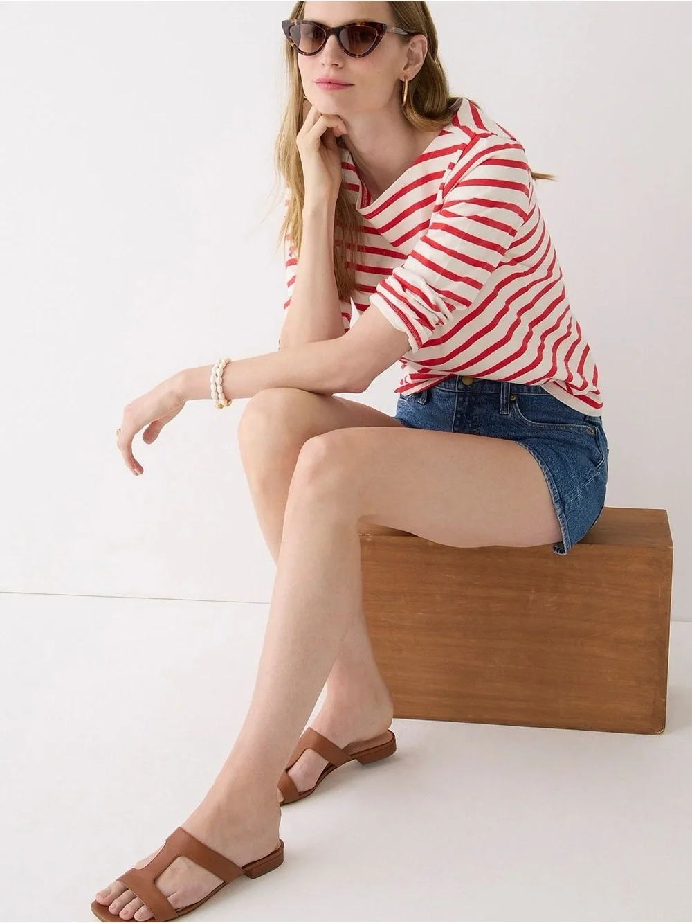 J. Crew | Hazel Cutout Sandals in Leather